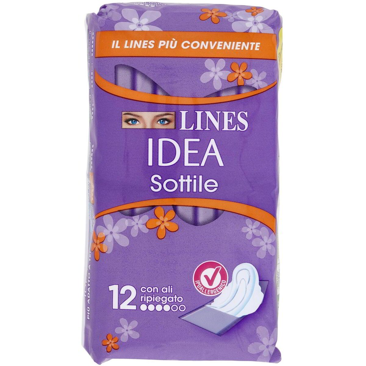 Lines Idea Sottile con ali ripiegato 12 pz Lines Idea ASSORB.LINES ID.S ...