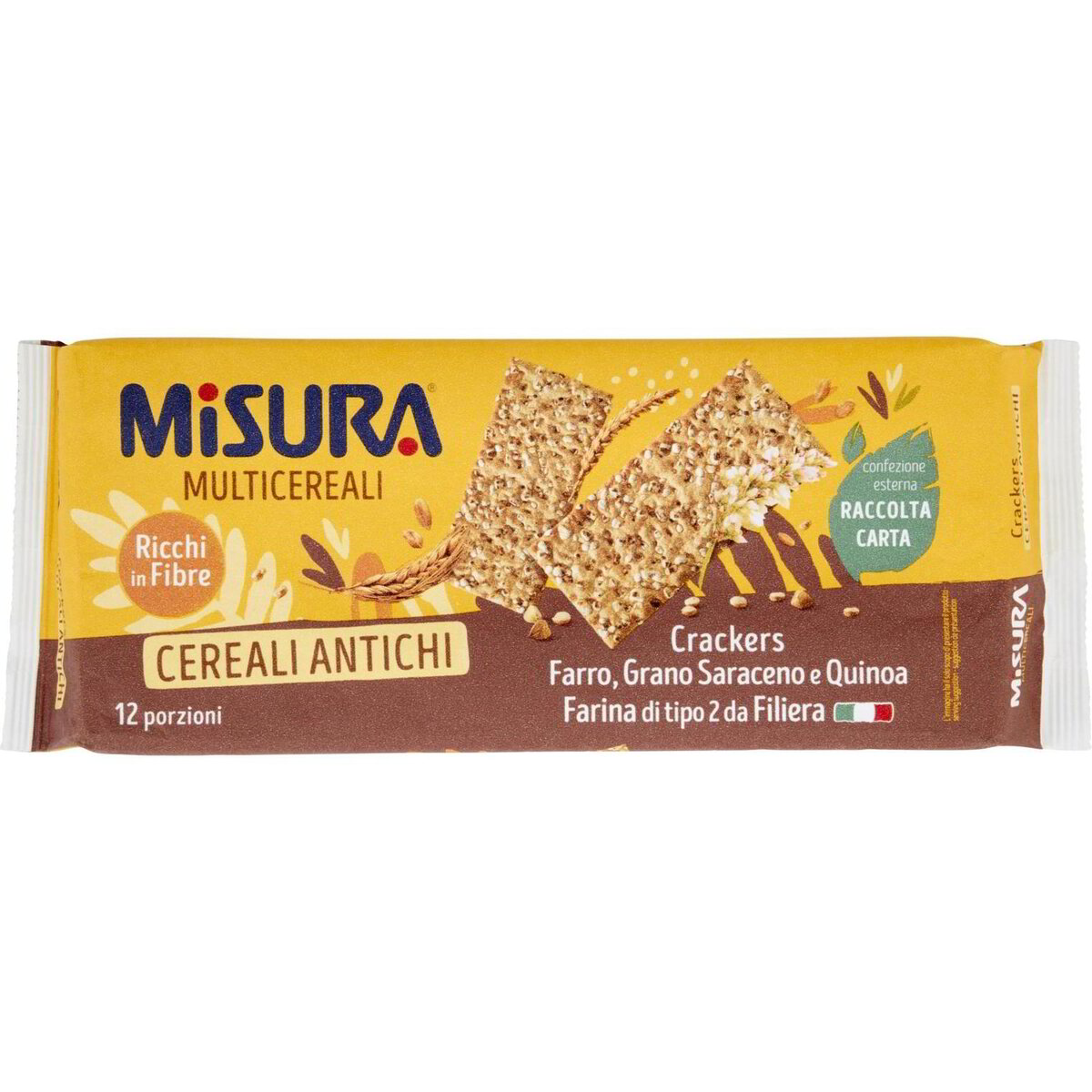 Misura Multicereali Crackers Farro, Grano Saraceno e Quinoa 350 g ...