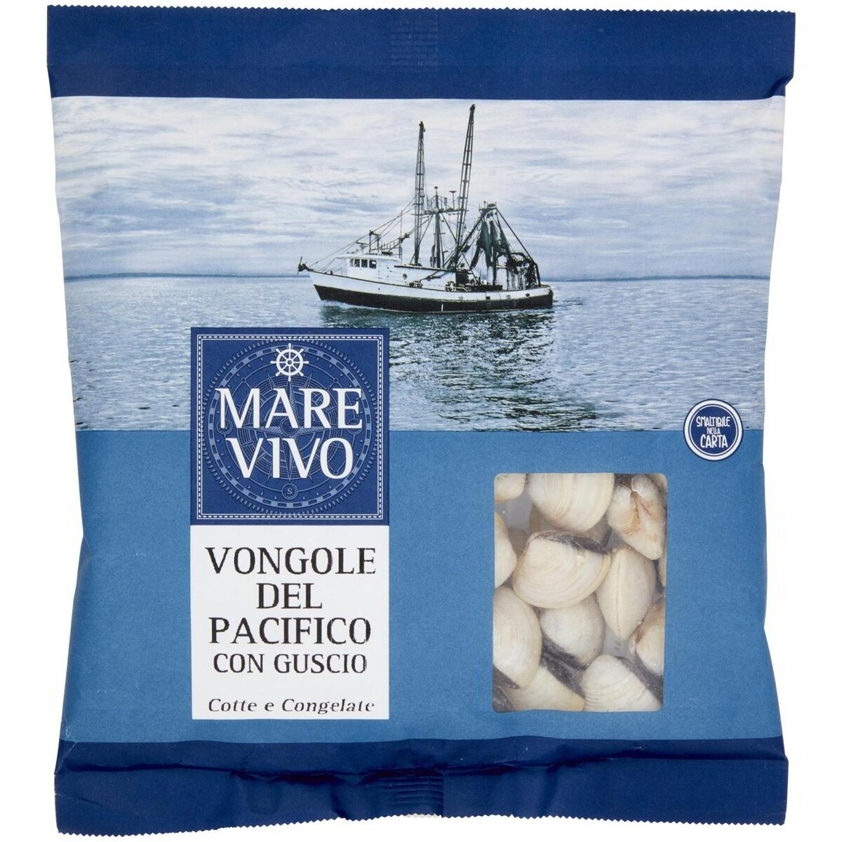 Mare Vivo Vongole del Pacifico con Guscio Cotte e Congelate 500 g Mare ...