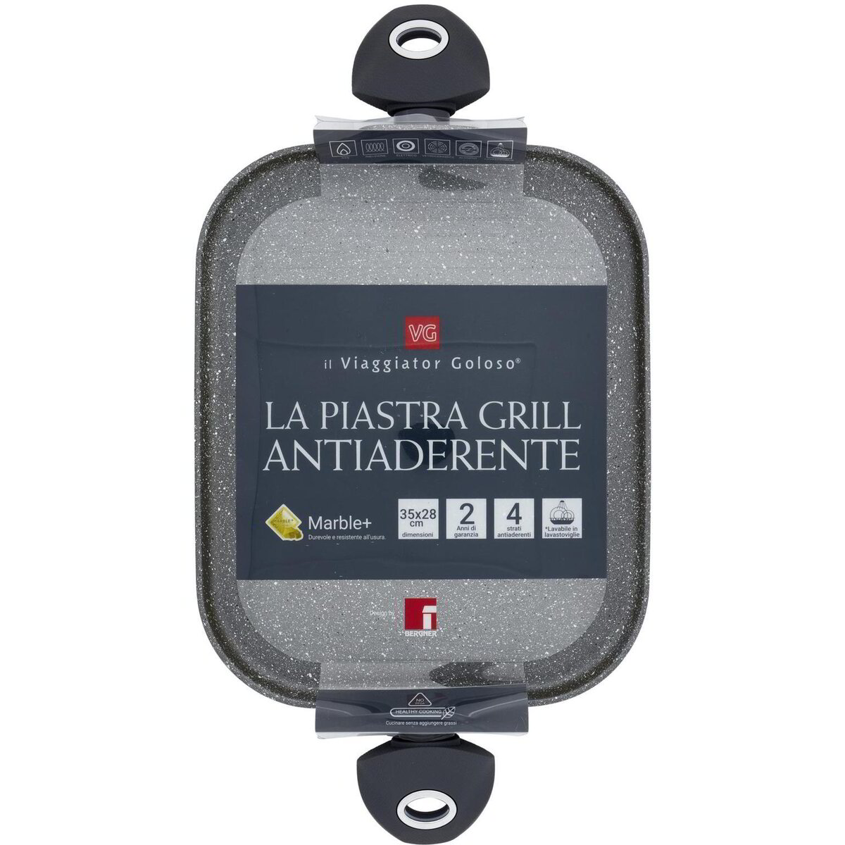 Piastra Grill BioStone® 47x29 Cm | Rivestimento Antiaderente Effetto Pietra | Per Induzione E Tutti I Fuochi | Senza Oli - Foto 4