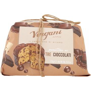 Panettone Vergani Al Cioccolato E Pere 750 Gr - Dolce Gourmet Per Le Feste, Con Pere Candite E Gocce Di Cioccolato Fondente