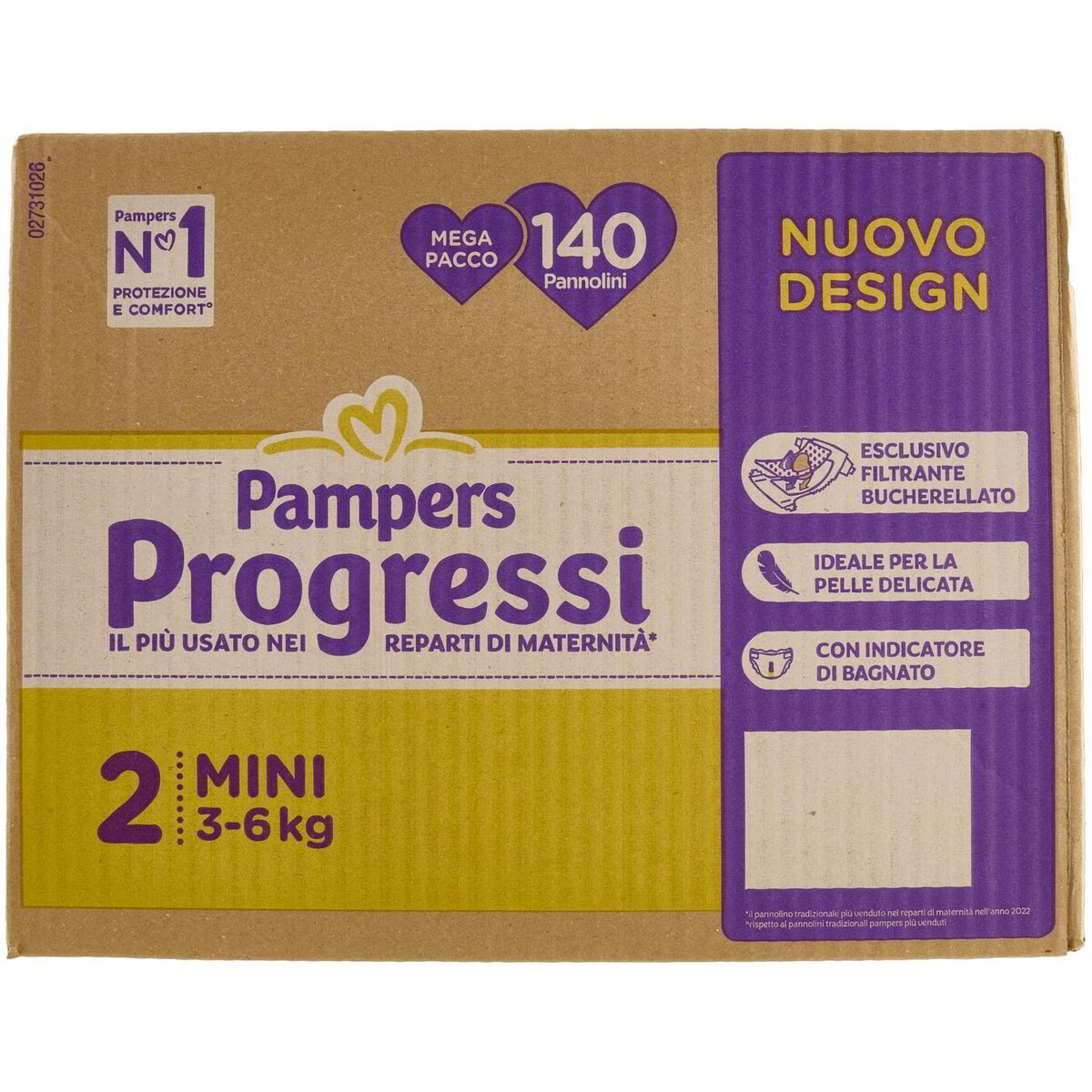 Pampers Progressi Mini 500 extra knuffelstrips, maat 2 (3-6 kg), 112