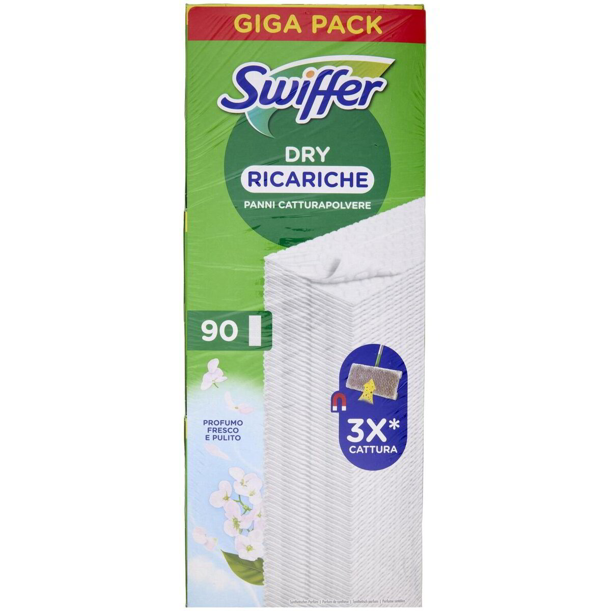 Swiffer Panni Catturapolvere per Scopa Swiffer Profumo Fresco e Pulito - Ricarica 18 Panni