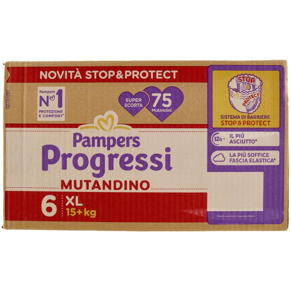 Pampers Progressi Mutandino XL Taglia 6 - 60 Pannolini, Per Bambini 15+ Kg, Cambio Facile, Protezione Ottima